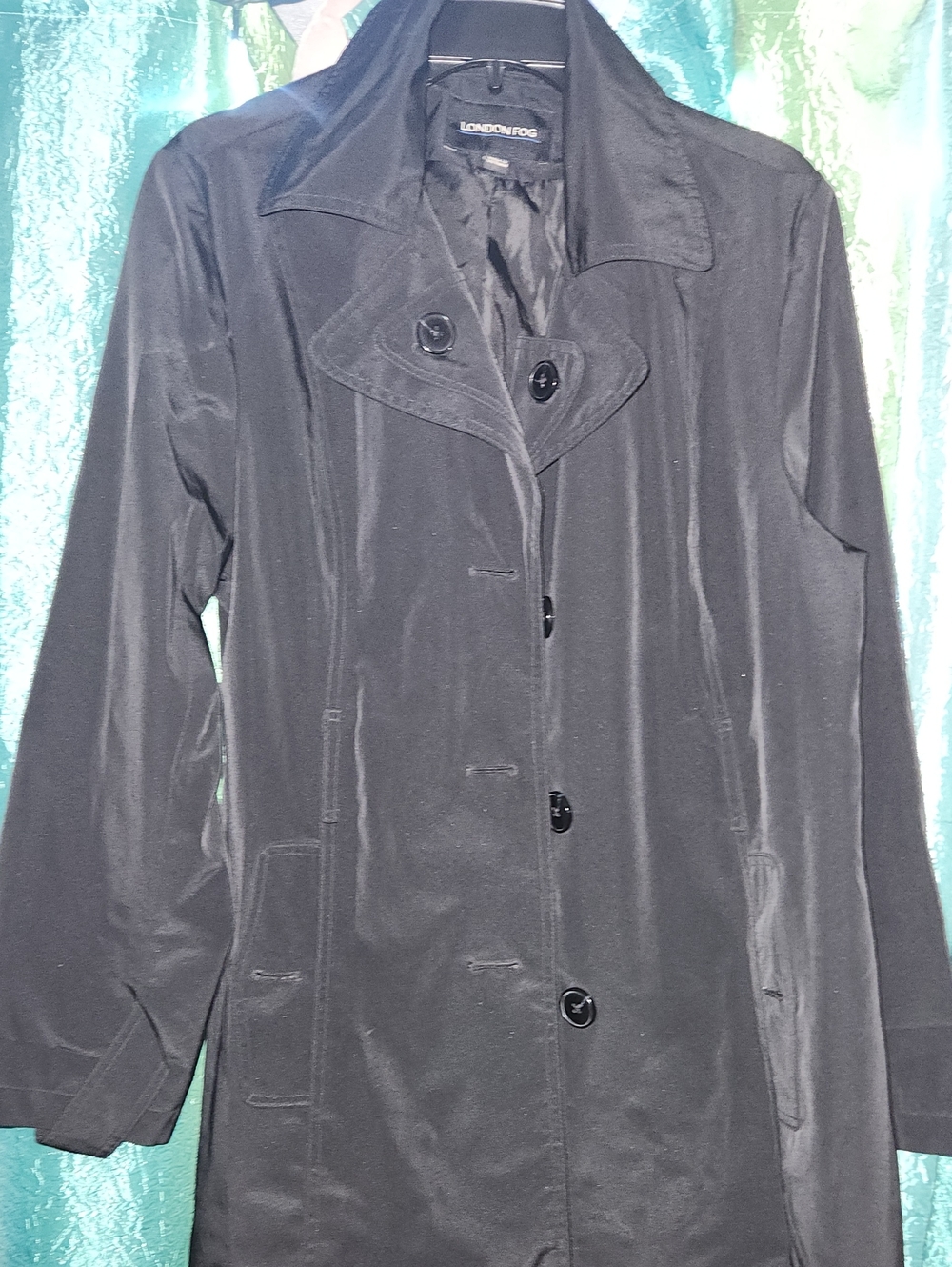 London Fog Black Women's Single-Breasted Trench Coat